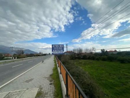 Muğla Köyceğiz Toparlar For Sale On The Main Road 2 800 M2 Commercial Zoned Land